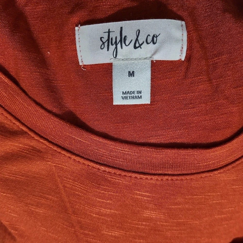 Style & Co. Orange Short Sleeve T-Shirt - Picture 4 of 7